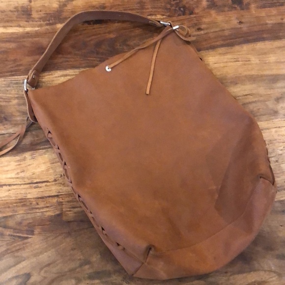 Gianni Notaro Big Slouchy Hobo Bag with Attached Pouch in Whisky Color Suede - Picture 8 of 16